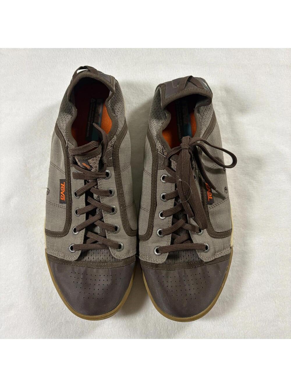 Teva Lace Up Hiking Shoes Mens 12 Trail Outdoor Casual Brown Spider Rubber